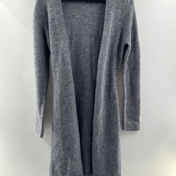 Moda International Sweaters - Moda International Long Grey Wrap Cardigan – Wool Blend, Tie Waist, Size Medium